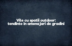 Vile cu spatii outdoor: tendinte in amenajari de gradini