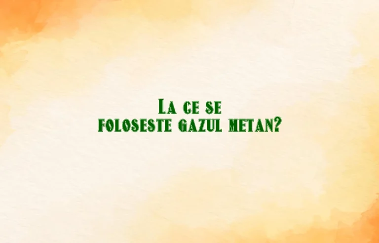 la ce se foloseste gazul metan