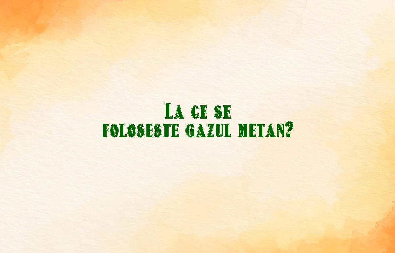 la ce se foloseste gazul metan